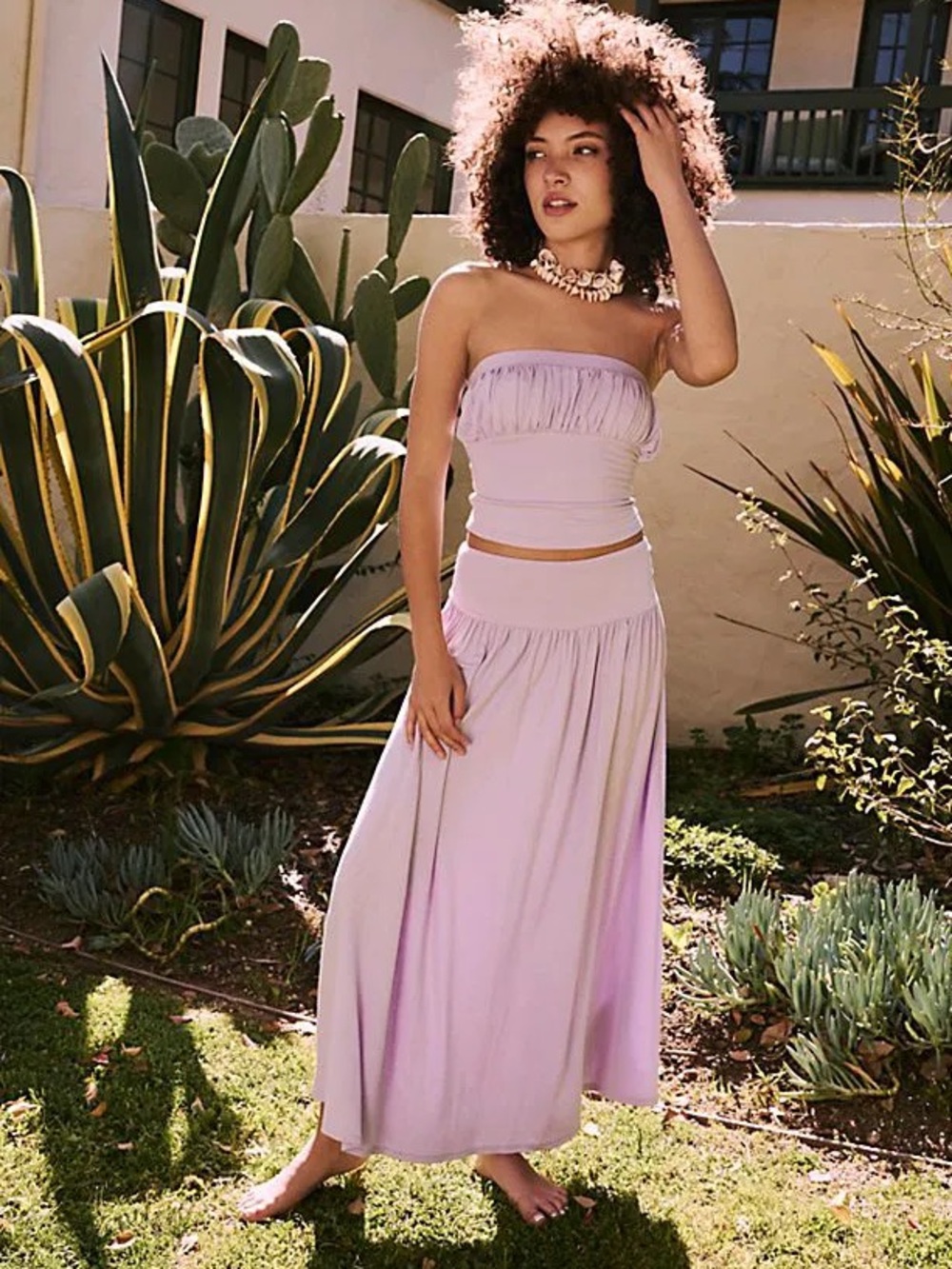 Free People Beach Serenity Midi Maxi Skirt Lilac Lavender Purple Size Medium